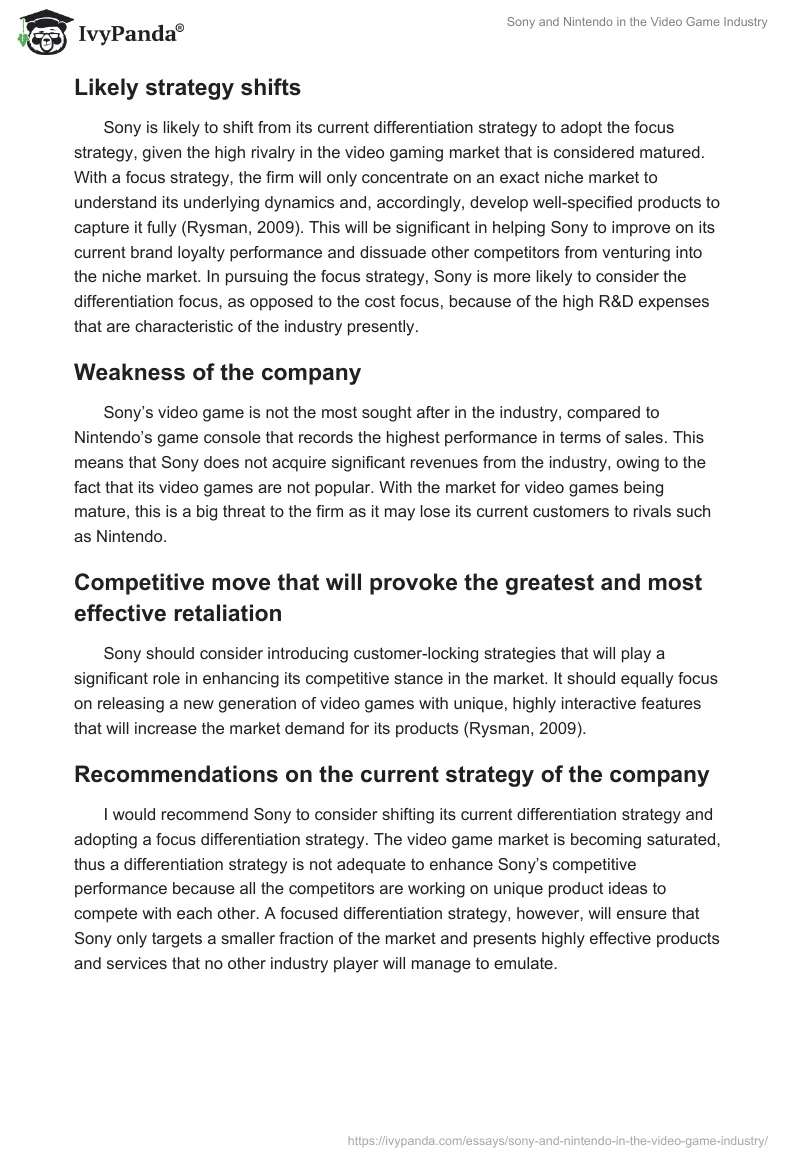 Sony and Nintendo in the Video Game Industry. Page 4