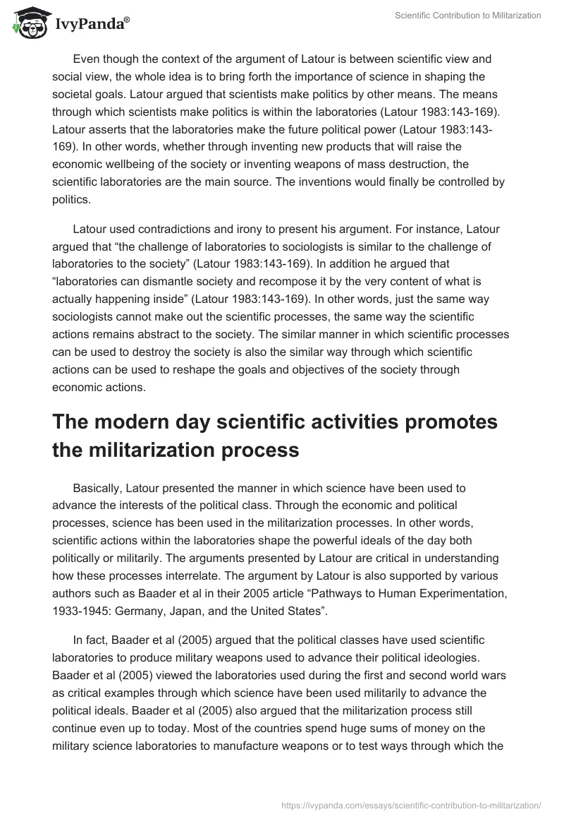 Scientific Contribution to Militarization. Page 2