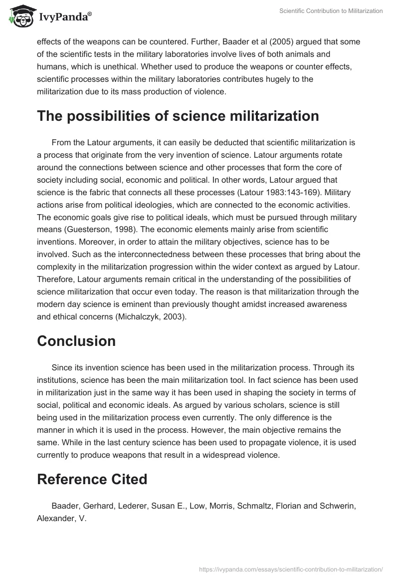 Scientific Contribution to Militarization. Page 3
