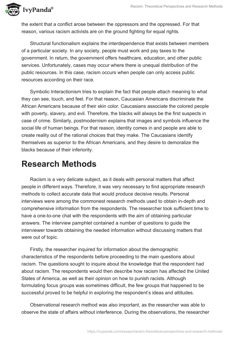Racism: Theoretical Perspectives and Research Methods. Page 3