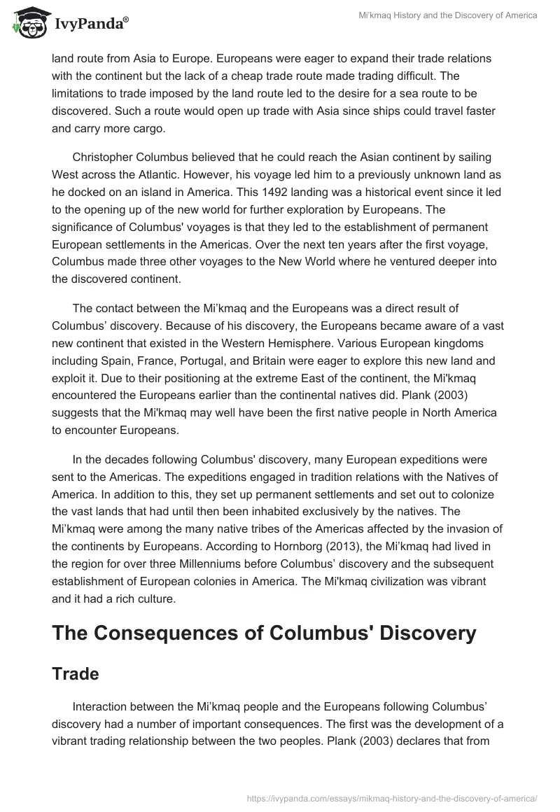 Mi’kmaq History and the Discovery of America. Page 2