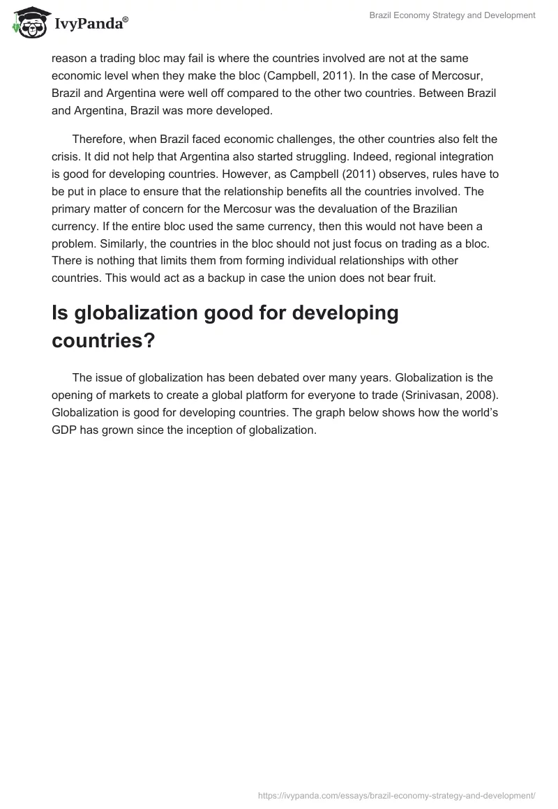 Brazil Economy Strategy and Development. Page 5