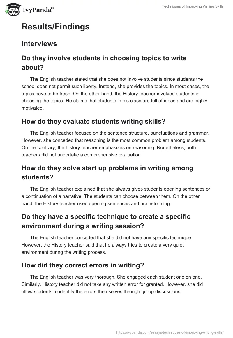 Techniques of Improving Writing Skills. Page 5