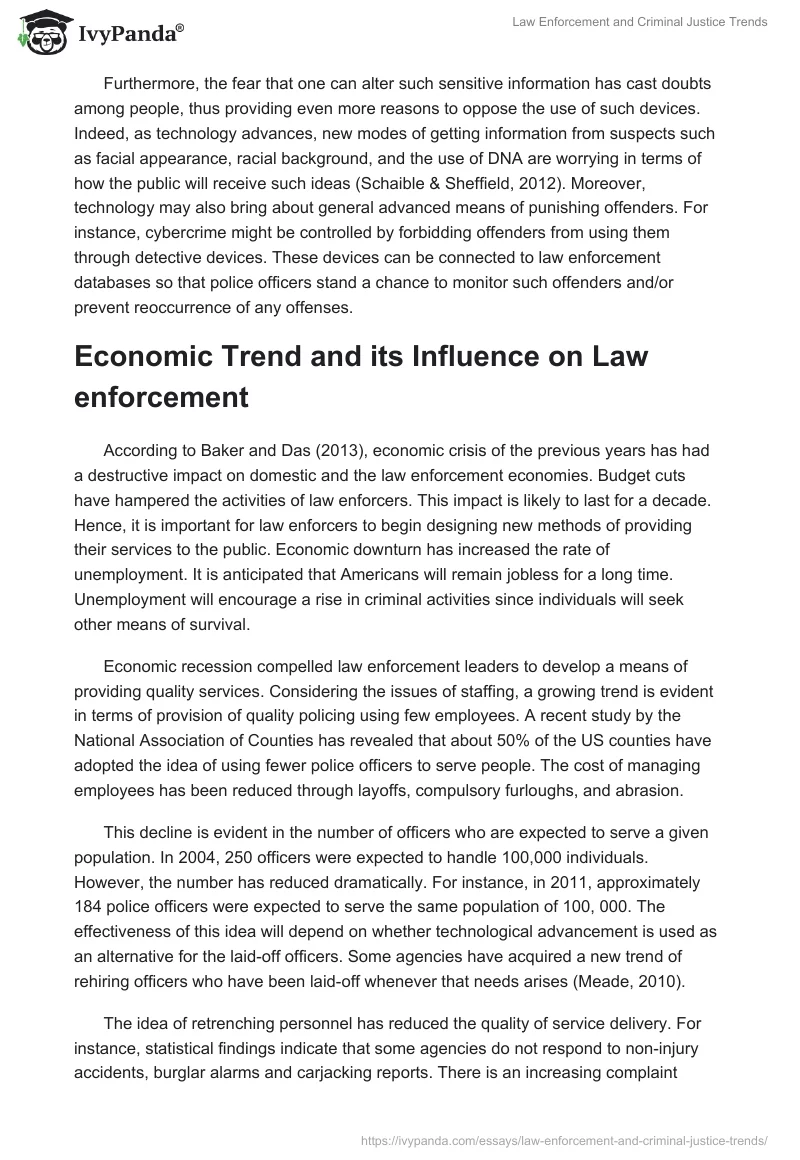 Law Enforcement and Criminal Justice Trends. Page 3