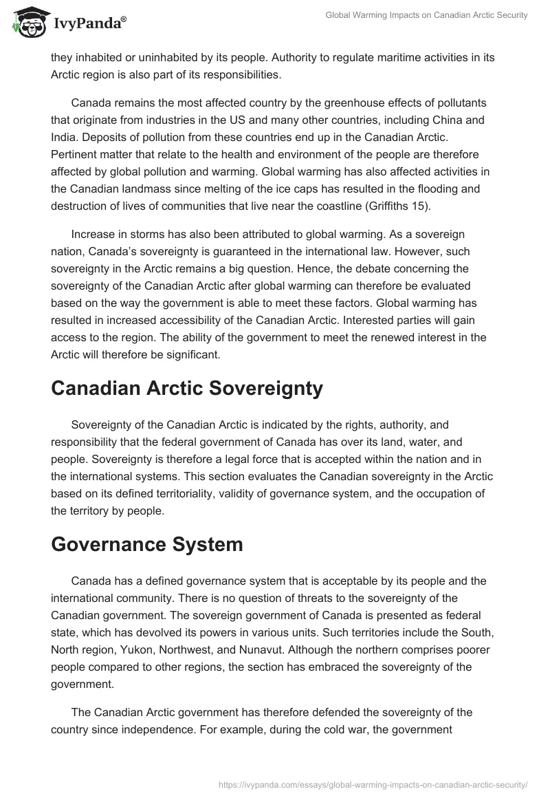 Global Warming Impacts on Canadian Arctic Security. Page 3