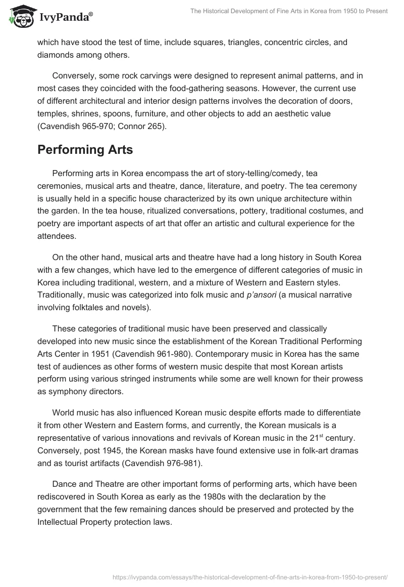 The Historical Development of Fine Arts in Korea from 1950 to Present. Page 4