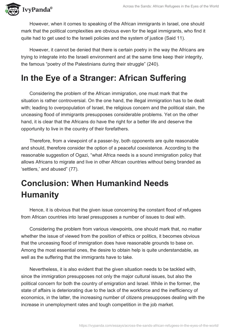 Across the Sands: African Refugees in the Eyes of the World. Page 3