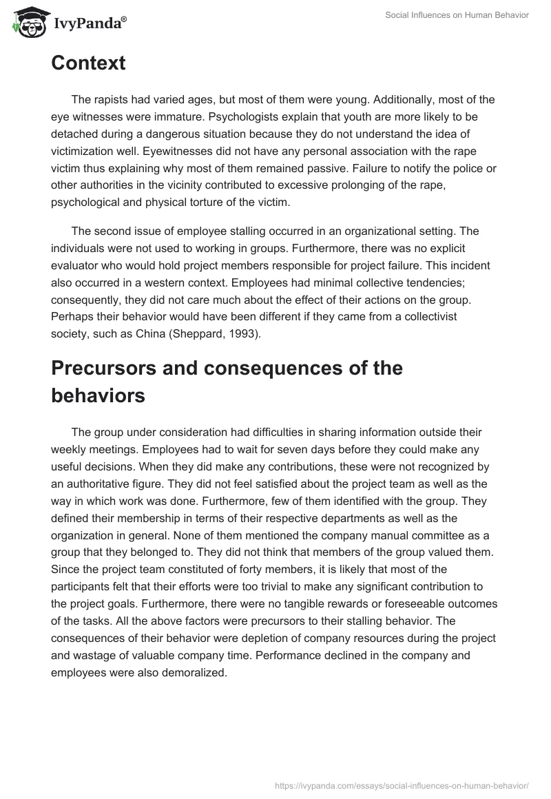 Social Influences on Human Behavior. Page 2