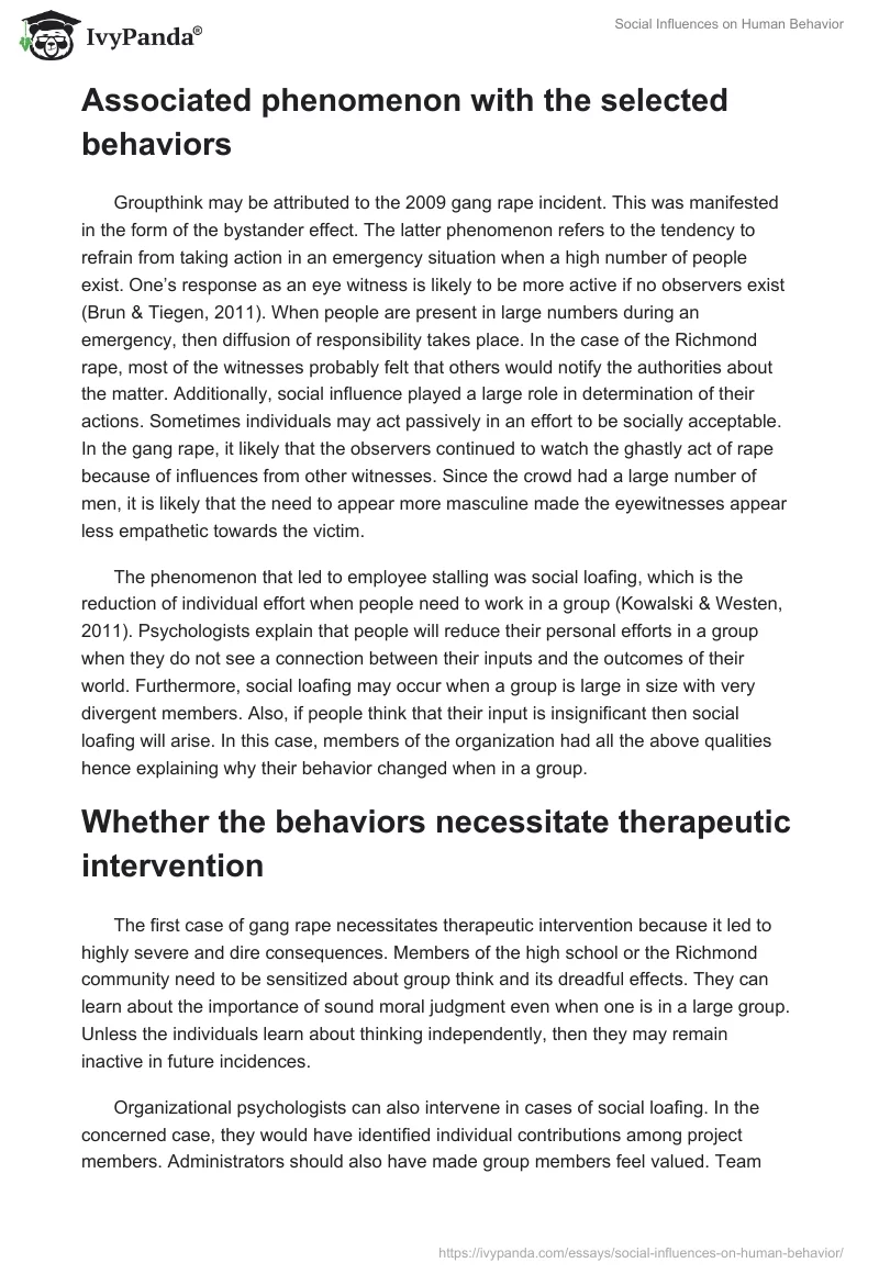 Social Influences on Human Behavior. Page 3