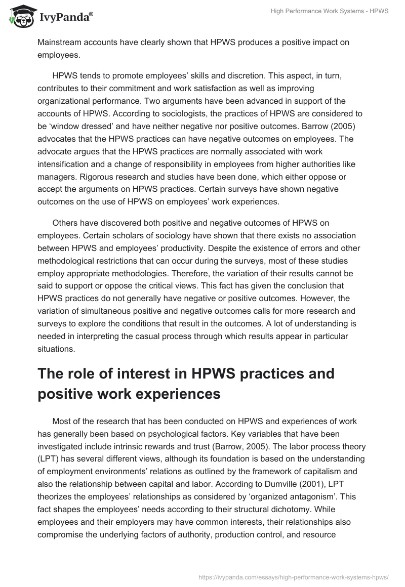 High Performance Work Systems - HPWS. Page 2