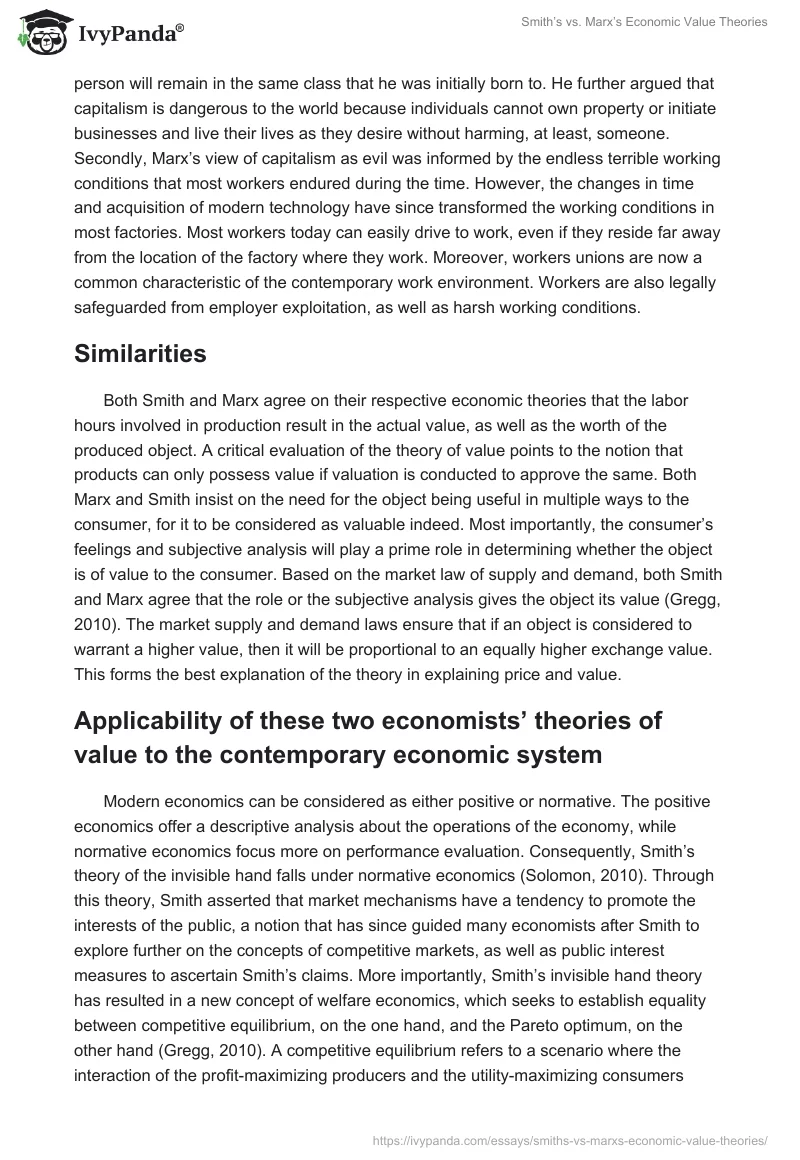 Smith’s vs. Marx’s Economic Value Theories. Page 5