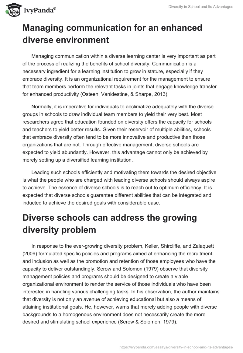 Diversity in School and Its Advantages. Page 3