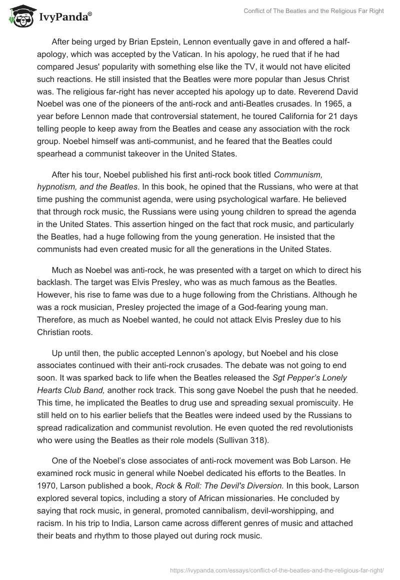 Conflict of The Beatles and the Religious Far Right. Page 2