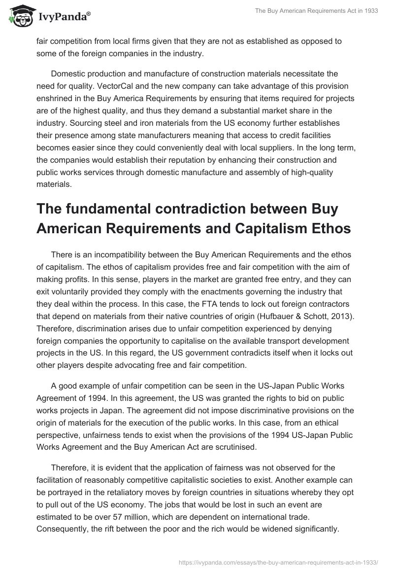 The Buy American Requirements Act in 1933. Page 3