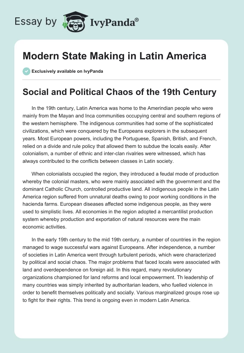 Modern State Making in Latin America. Page 1