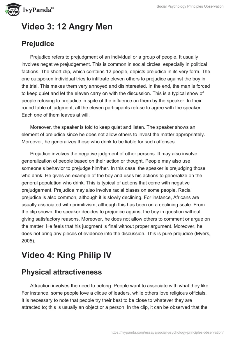 Social Psychology Principles Observation. Page 3
