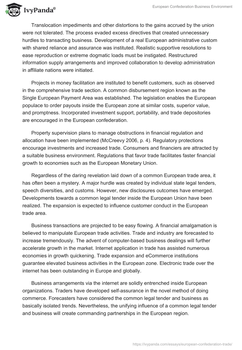 European Confederation Business Environment. Page 3