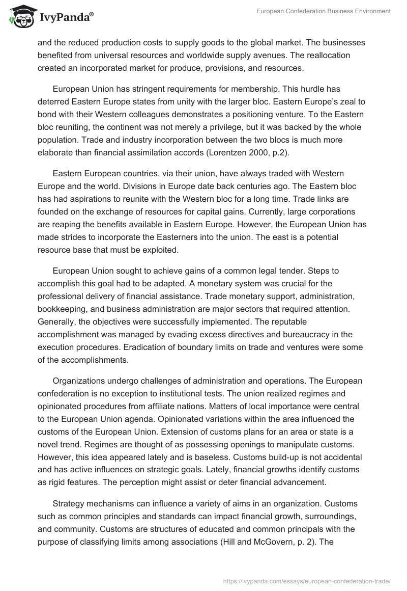 European Confederation Business Environment. Page 5