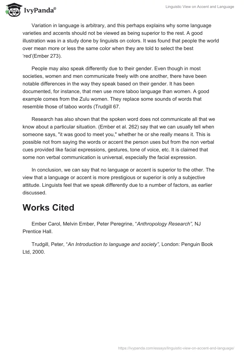 Linguistic View on Accent and Language. Page 2