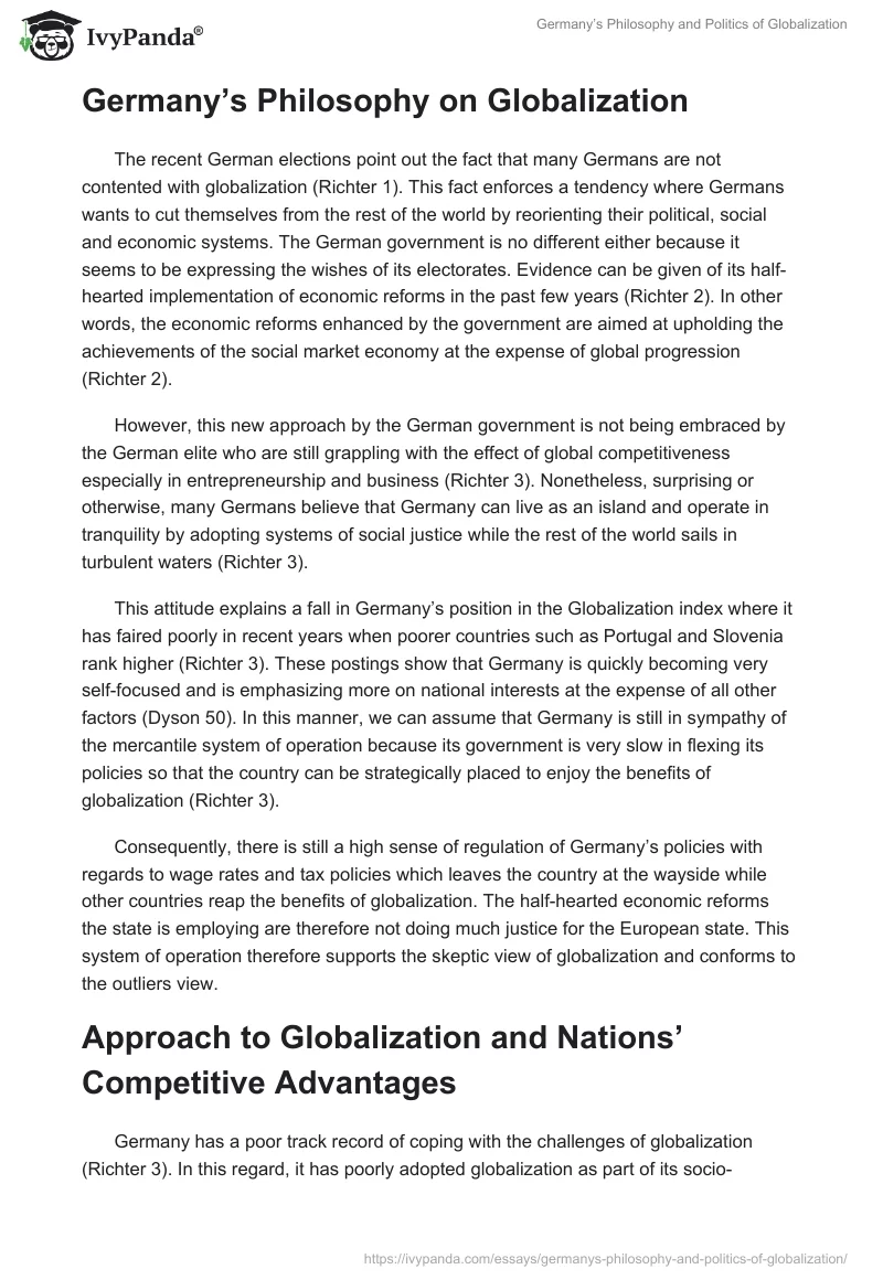 Germany’s Philosophy and Politics of Globalization. Page 2