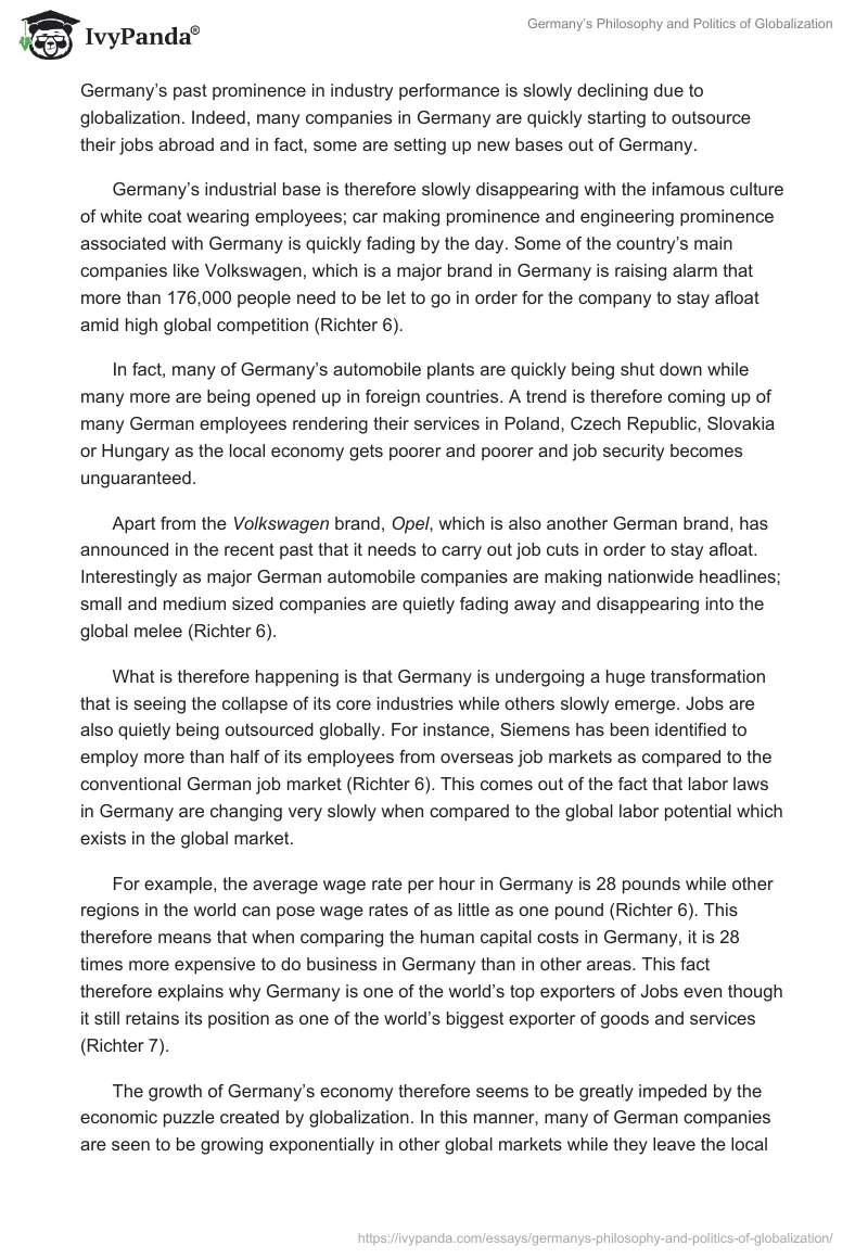 Germany’s Philosophy and Politics of Globalization. Page 4