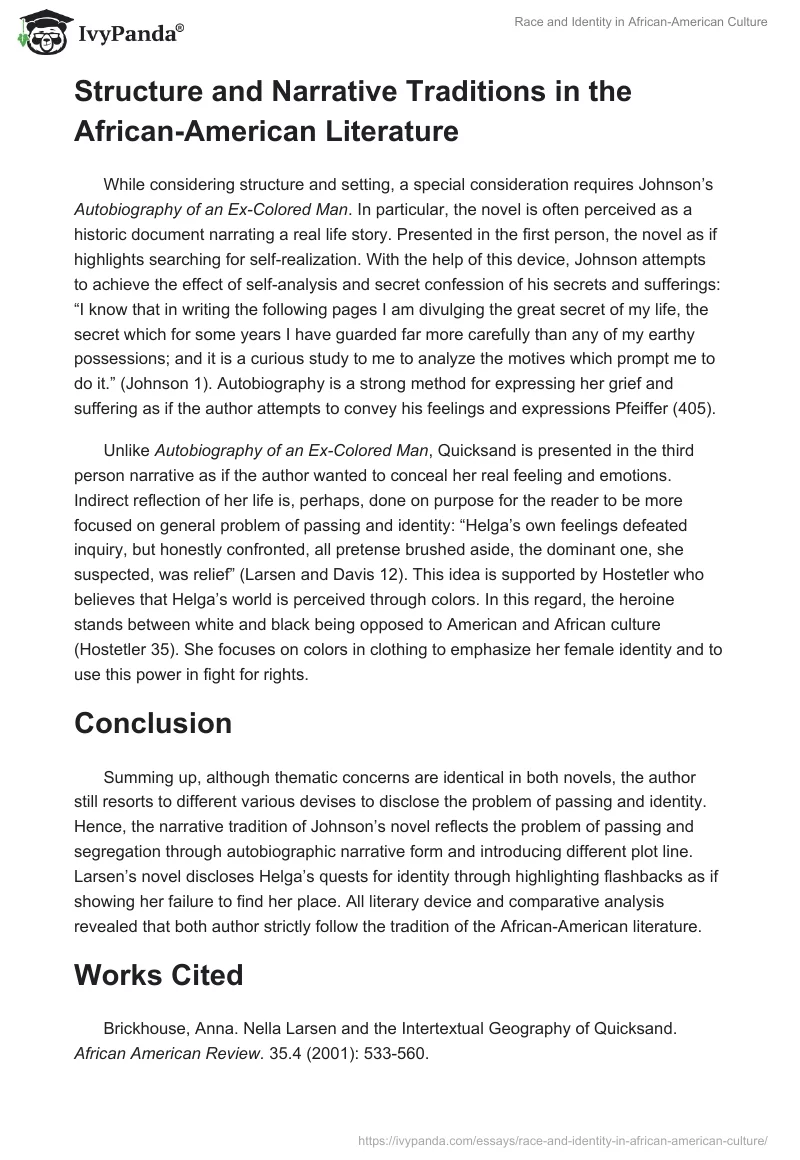 Race and Identity in African-American Culture. Page 4