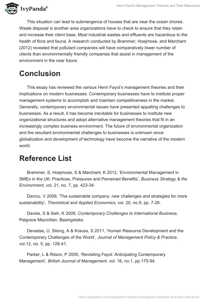 Henri Fayol’s Management Theories and Their Relevance. Page 4