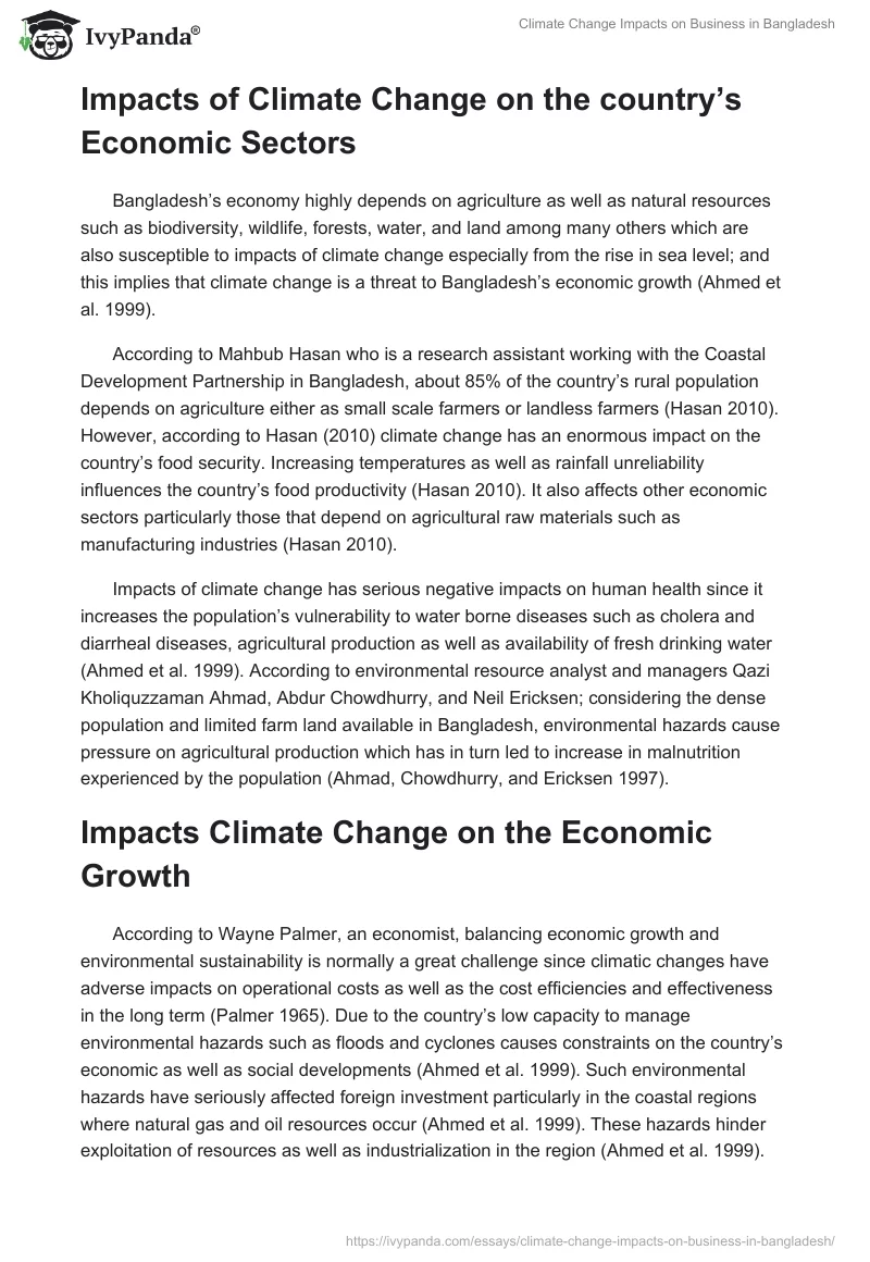 Climate Change Impacts on Business in Bangladesh. Page 2
