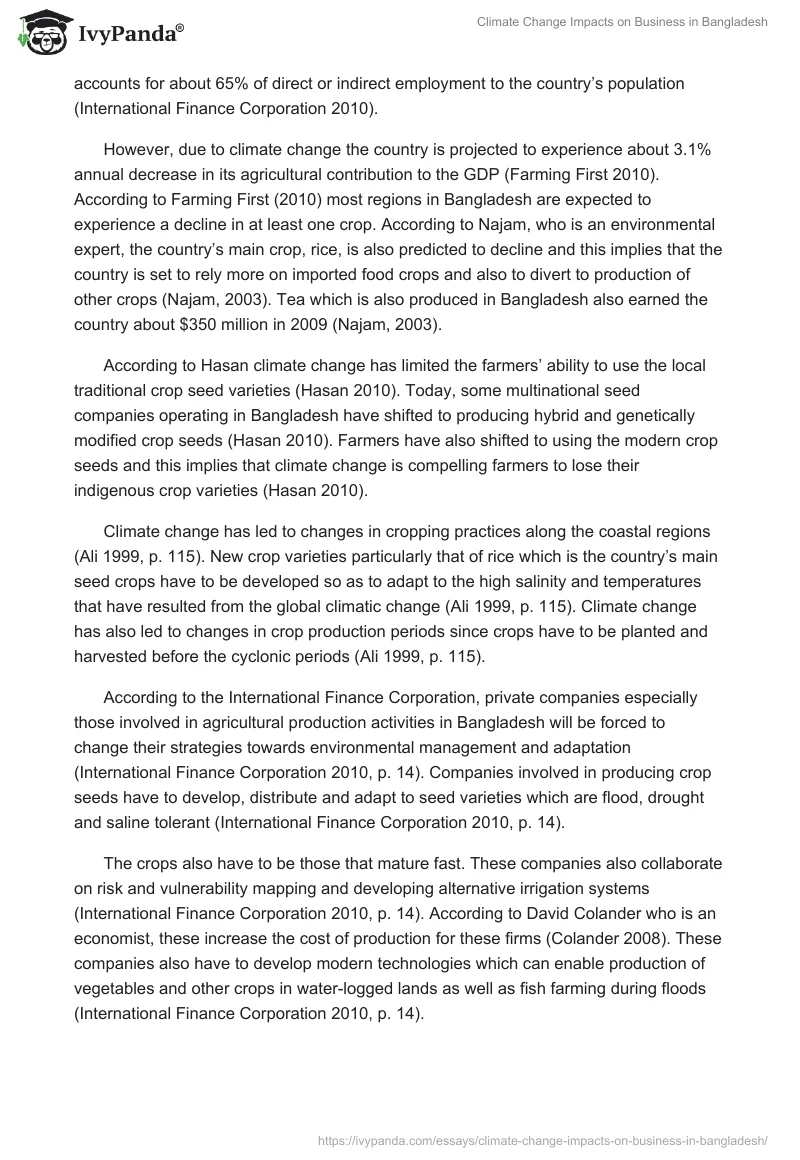 Climate Change Impacts on Business in Bangladesh. Page 4
