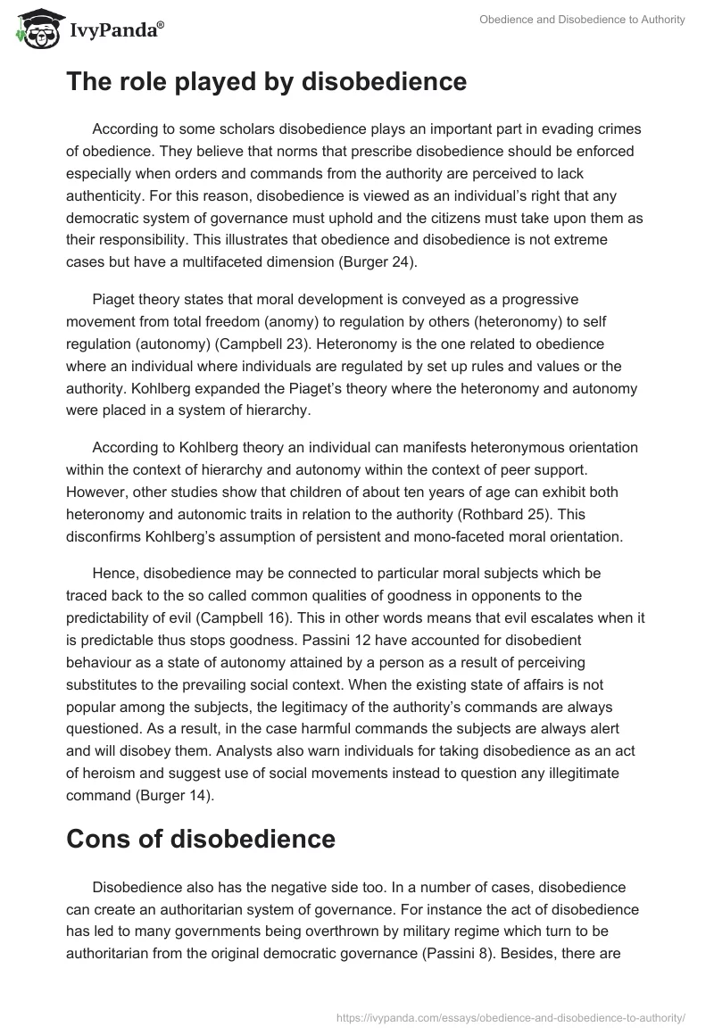 Obedience and Disobedience to Authority. Page 5