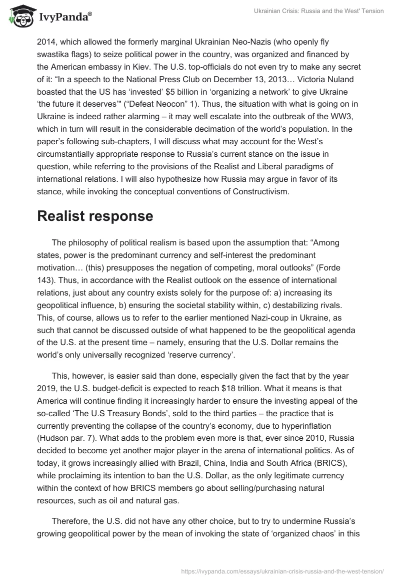 Ukrainian Crisis: Russia and the West' Tension. Page 2
