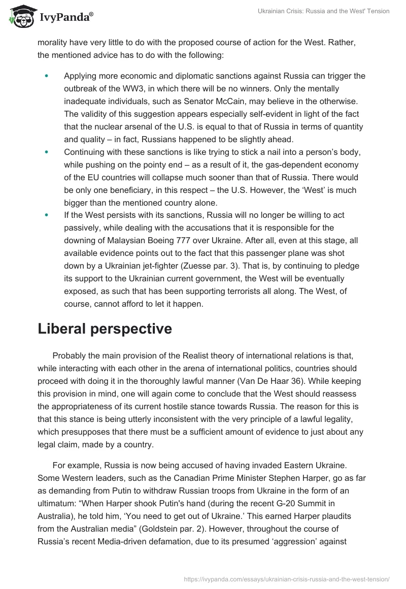 Ukrainian Crisis: Russia and the West' Tension. Page 4