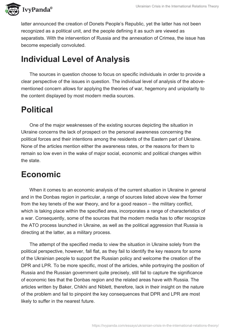 Ukrainian Crisis in the International Relations Theory. Page 2