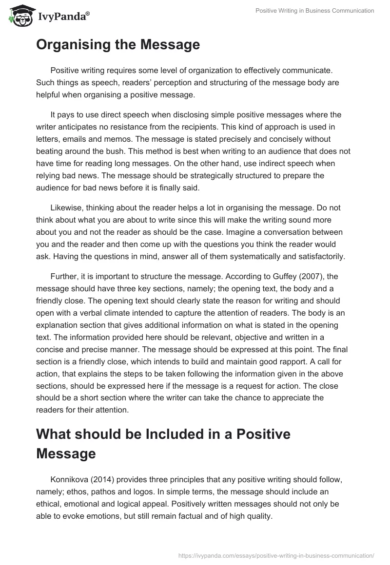 Positive Writing in Business Communication. Page 3