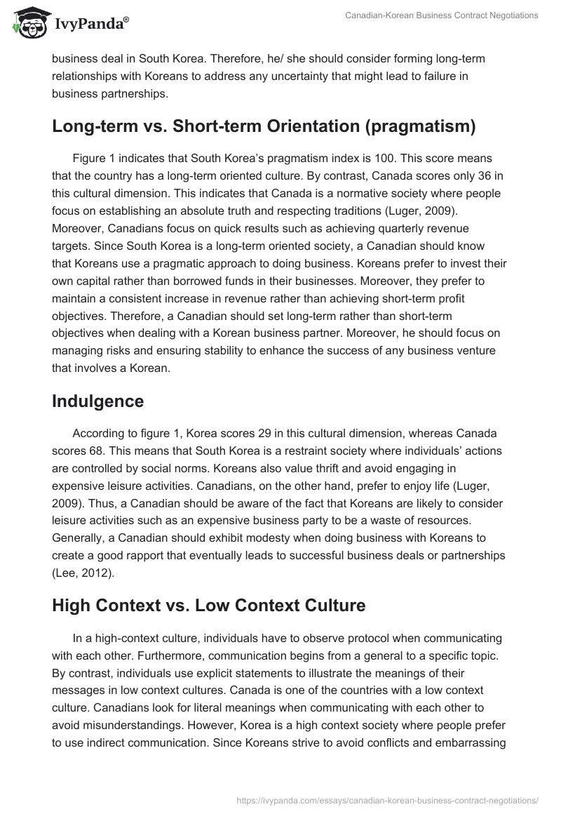 Canadian-Korean Business Contract Negotiations. Page 3