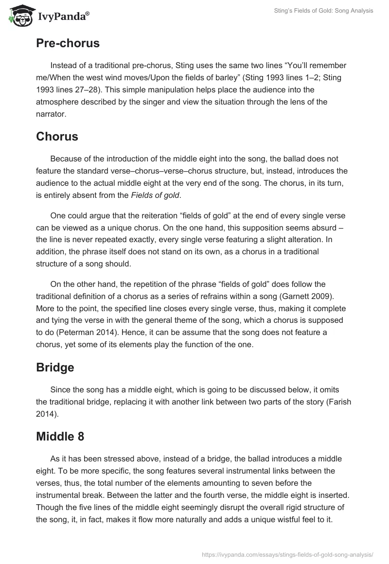 Sting’s "Fields of Gold": Song Analysis. Page 2
