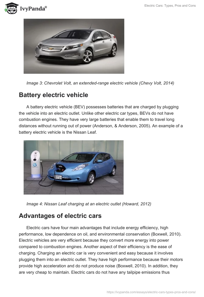 Electric Cars: Types, Pros and Cons. Page 4