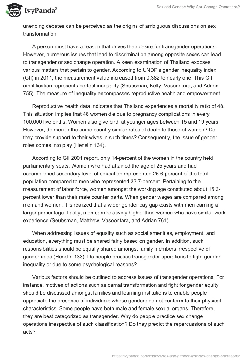 Sex and Gender: Why Sex Change Operations?. Page 2