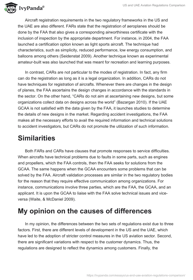 US and UAE Aviation Regulations Comparison. Page 2