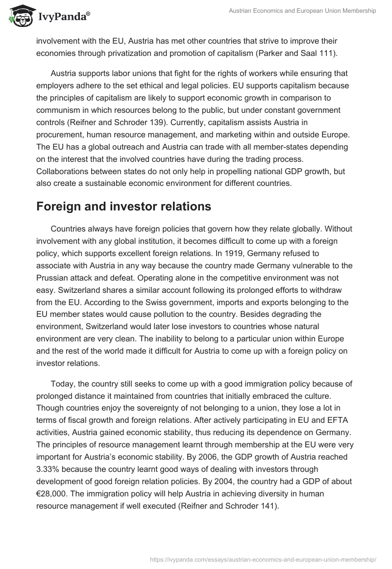 Austrian Economics and European Union Membership. Page 5
