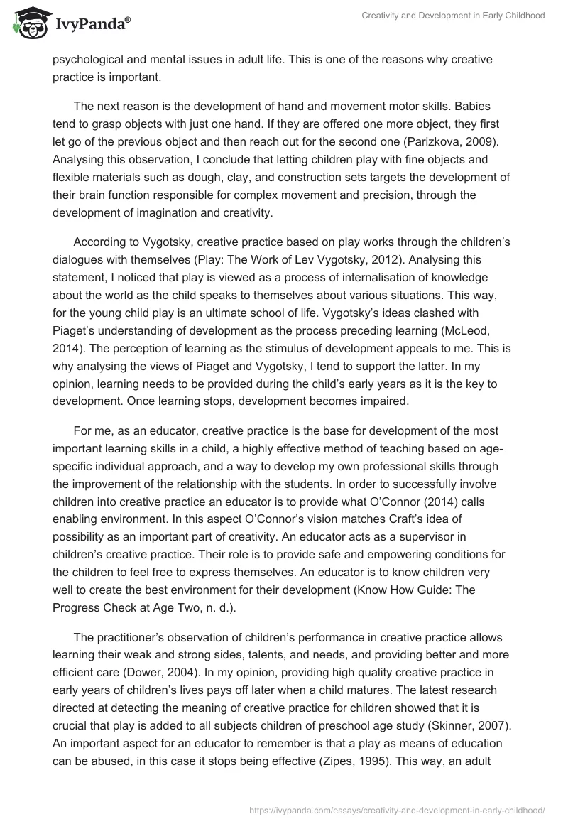 Creativity and Development in Early Childhood. Page 4