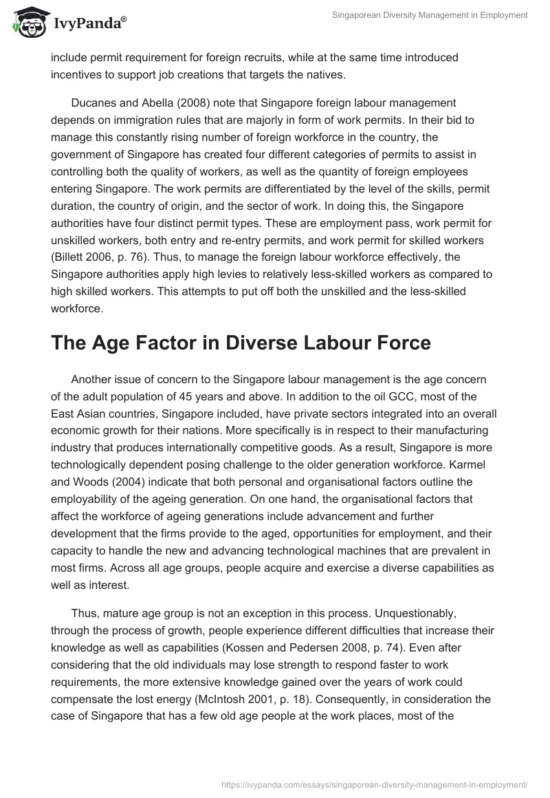 Singaporean Diversity Management in Employment. Page 3