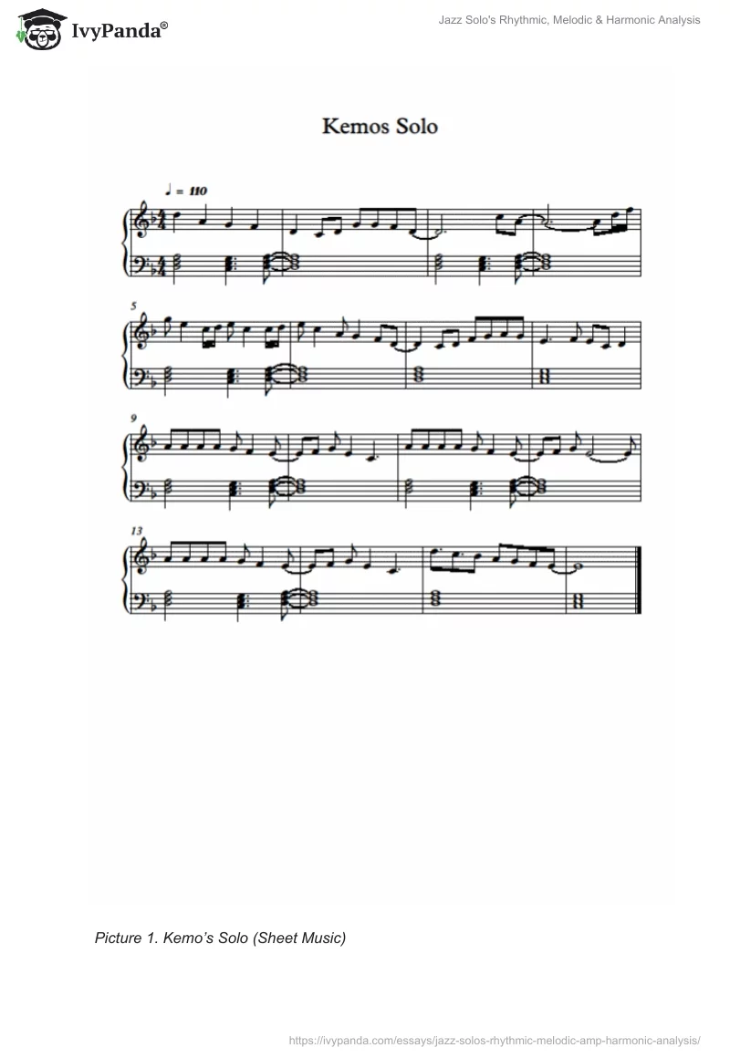 Jazz Solo's Rhythmic, Melodic & Harmonic Analysis. Page 3
