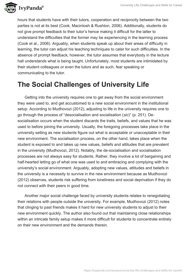 University Life Challenges and Skills for Career. Page 3