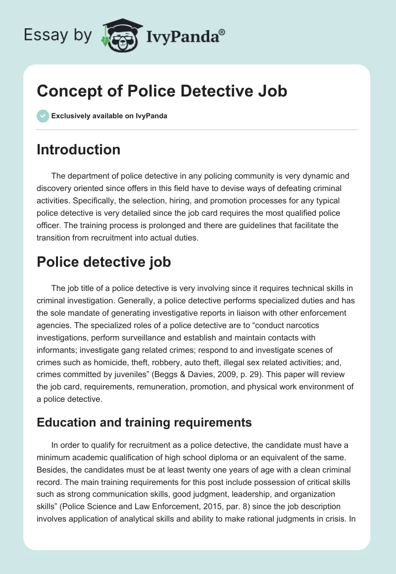 Concept of Police Detective Job. Page 1
