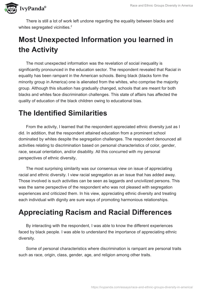 Race and Ethnic Groups Diversity in America. Page 3