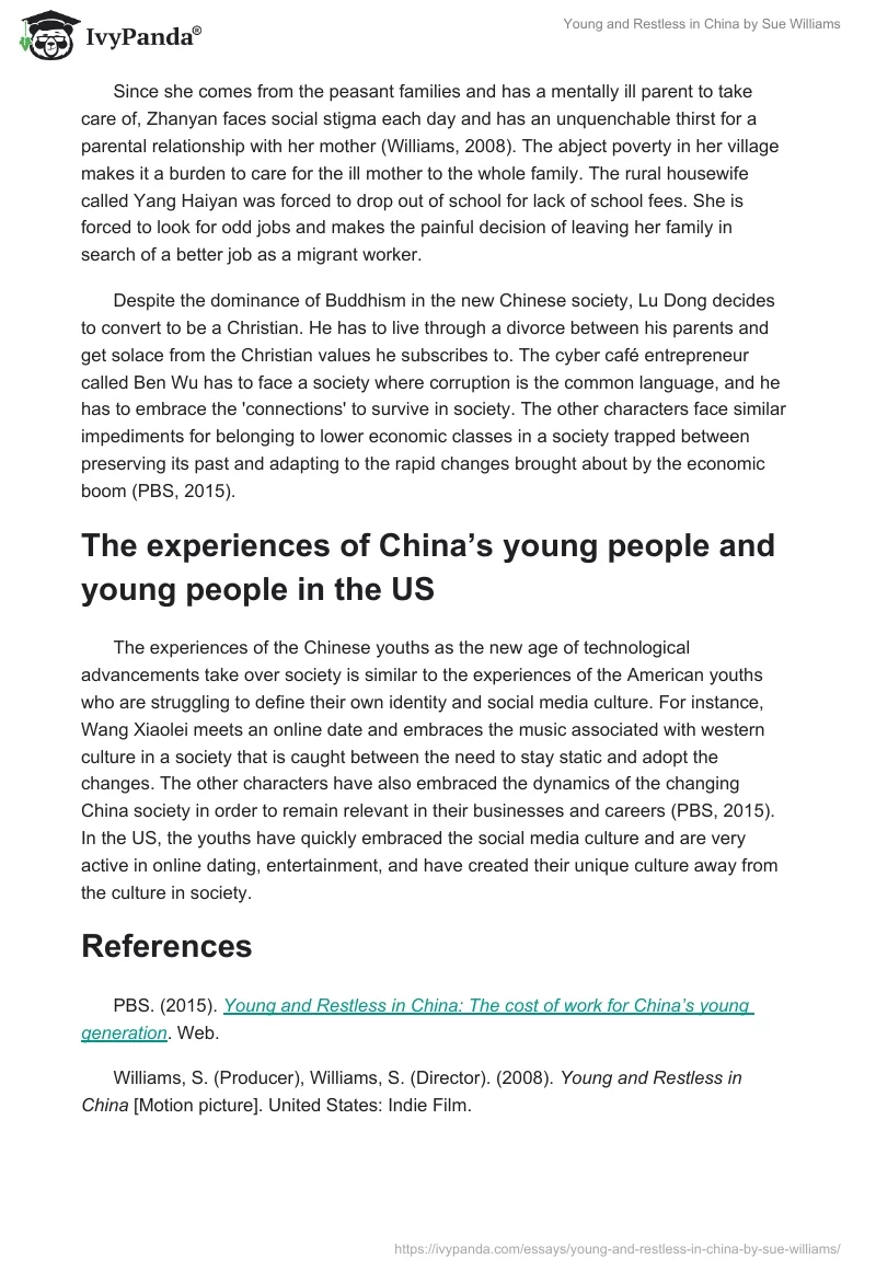 Young and Restless in China by Sue Williams. Page 2
