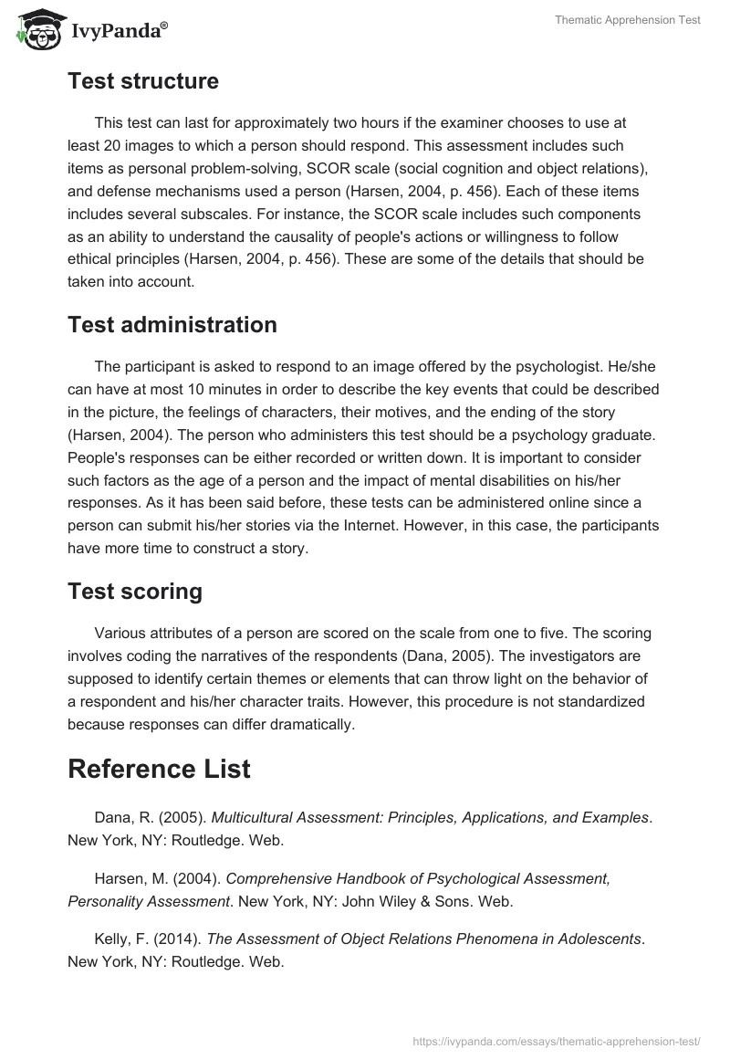 Thematic Apprehension Test. Page 2