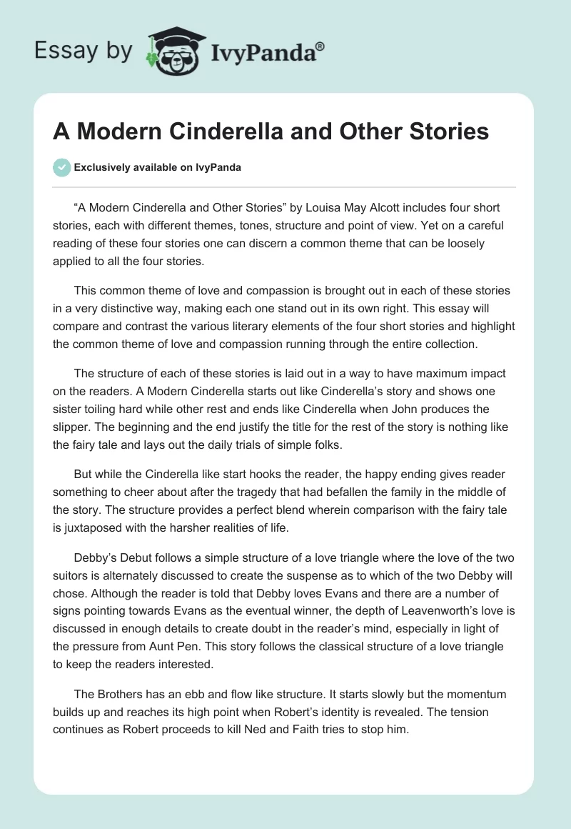 A Modern Cinderella and Other Stories. Page 1