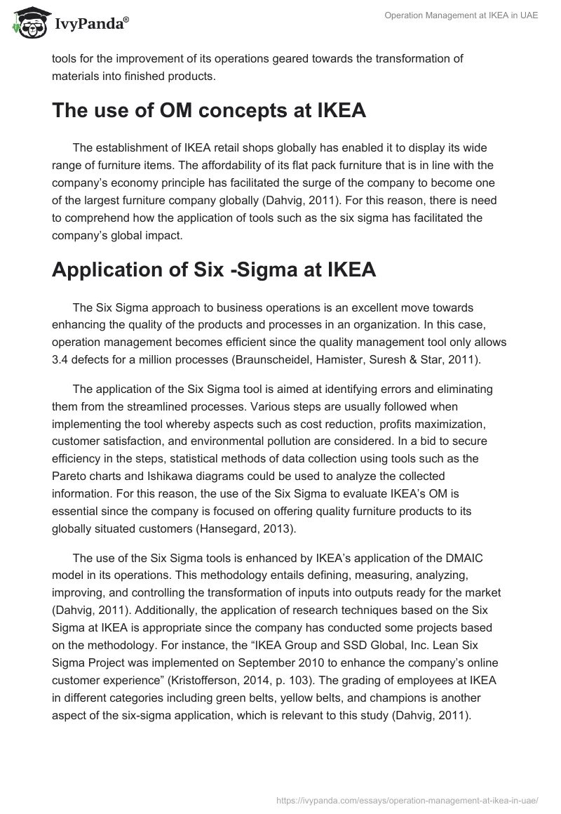 Operation Management at IKEA in UAE. Page 3